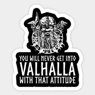 Valhalla Attitude Norse God Odin Medieval Viking Mythology Sticker